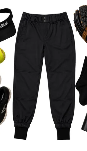 RIP-IT Pressure Waves Diamonds Black Softball Pants Women’s Small Jogger Uniform thumbnail 1
