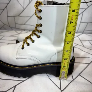 Dr. Martens Jadon Platform Boots Size 8 White Leather Side Zip Lug Sole‎ AW004 thumbnail 12