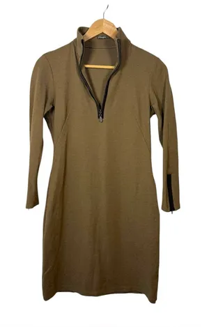 J. McLaughlin Bedford Ponte Quarter Zip Sheath Dress Brown Size S thumbnail 1