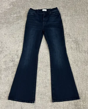 Frame Le Pixie High Rise Flare Jeans Womens 27 Dark Wash Blue Denim Stretch thumbnail 1