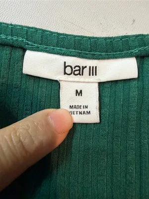 Bar III Forest Green Ribbed Long-Sleeve Scoop Crop Top thumbnail 5