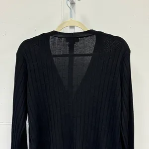 H&M Ribbed Knit V-Neck Button Front Cardigan‎ Sweater Small Black Casual thumbnail 5