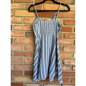 Ocean Drive Size M Chambray Stripe Mini Dress, Coastal Preppy Beach Style, EUC thumbnail 3