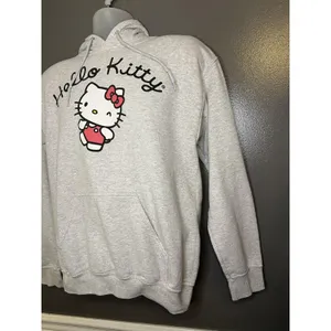 Hello Kitty Hoodie Sweatshirt Womens Small Gray Graphic Pullover Fleece Kawaii thumbnail 4