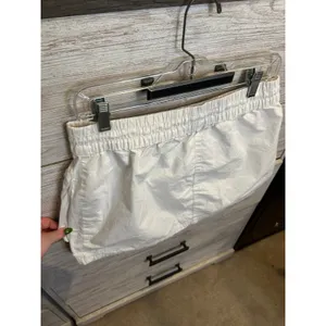 Zara White Cargo Mini Skirt Elastic Waist Utility Gorpcore Pockets Large thumbnail 6