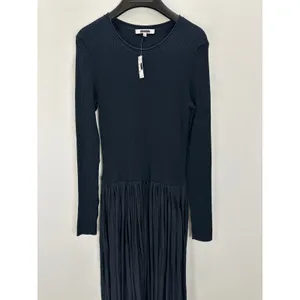 Madewell Ribbed Scoopneck Midi Dress A Line Classic Navy Blue Minimalist L NWT thumbnail 8