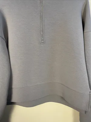 Calia Women's Gray Scuba Half-Zip Athleisure Hi-Low Mock Neck Sweatshirt thumbnail 3