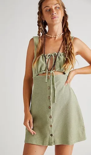 Free People Women's Olivia Mini Dress Size L thumbnail 1