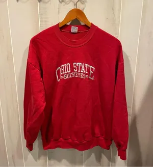 Vintage 80s-90s Jerzees red Ohio State Buckeyes embroidered logo sweatshirt thumbnail 1