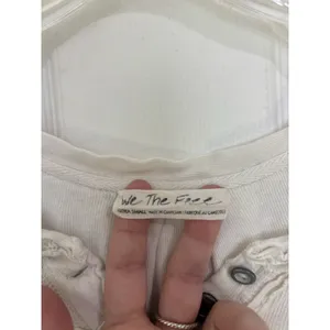 Free People We the Free White Heritage Henley Top Linen Cotton Oversized XS Boho thumbnail 4