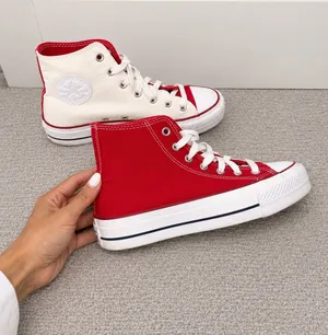 Red & White Platform Converse  thumbnail 1