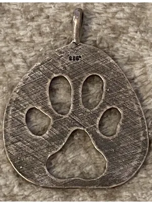 Vintage Sterling Silver .925 Hand Made Bear Paw Print Pendant thumbnail 2