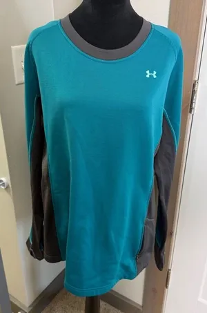 Under‎ Armour Women's Coldgear Turquoise Teal Top Sweatshirt Crew Long Sleeve XL thumbnail 1