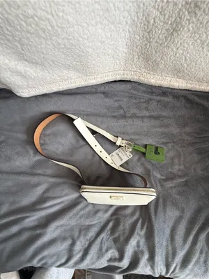 kate spade Cream Leather Crossbody Belt Bag with Gold Logo thumbnail 5