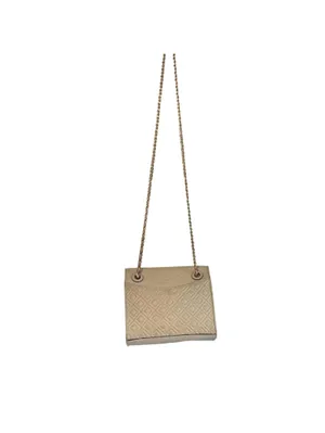 Tory Burch Quilted Leather Chain Shoulder Bag Ivory Cream Crossbody Purse Gold thumbnail 3