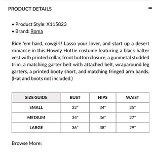 NEW Roma Wild West Babe Cowgirl Costume Size Small thumbnail 8