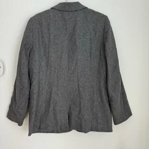 Sag Harbor Wool Blend Blazer Jacket In Dark Gray Pockets Button Women’s Size 12 thumbnail 6