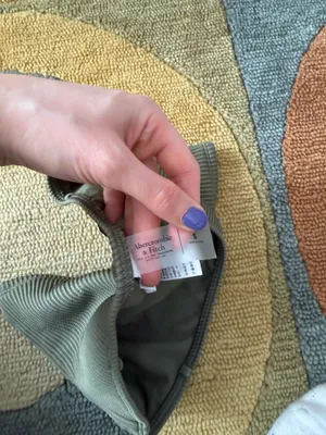 Abercrombie & Fitch Olive Green Strapless Bandeau Swim Bikini Top Un-Padded S thumbnail 2