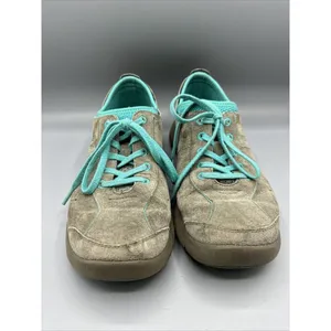 Dansko Women's Sneakers Sz 39 Elise Gray‎ Turquoise Suede Comfort Casual Walking thumbnail 2