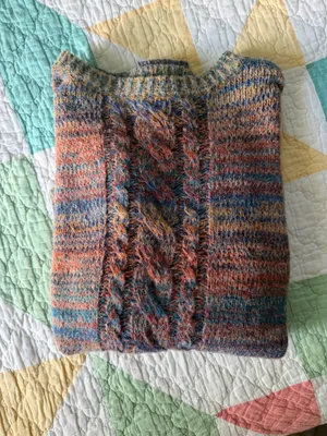 Charlie B Rainbow Cable Knit Crewneck Sweater thumbnail 3
