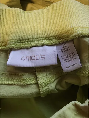 Chico's Women's Lightweight Cargo Capri Pants Size 2 (Large) Lime Green thumbnail 5