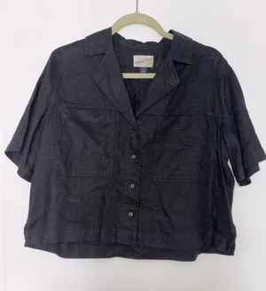 Universal Threads Black Button Down Top thumbnail 1