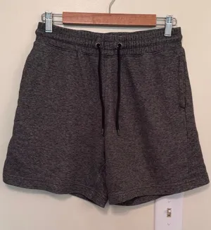 H&M high waisted drawstring dark gray soft pull on shorts thumbnail 1