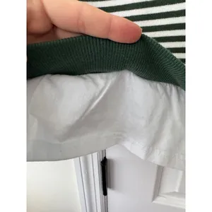 Cali Be Striped Long Sleeve Mock Neck‎ Layered Look Top XS Green White thumbnail 5