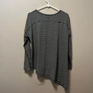 Lululemon To The Point Long Sleeve Modern Stripe Heathered‎ Black White Size 8 thumbnail 5