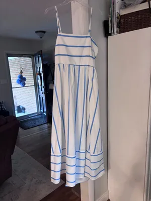 Blue and white striped maxi dress thumbnail 2