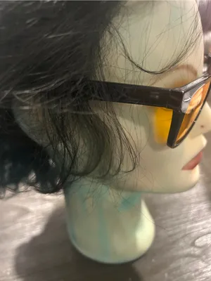 Black Frame Sunglasses with Amber Lenses unisex thumbnail 5