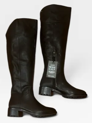 Vince Camuto Jorshie2 Black Leather Wide Calf Riding Boots NWT 7 thumbnail 3