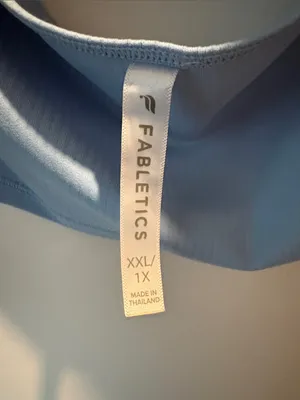 Fabletics Light Blue Ribbed Scoop-Neck Long Sleeve Top thumbnail 3