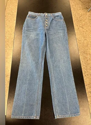 Reformation Cynthia Button Fly High Rise Straight Jeans Sz 26 thumbnail 3
