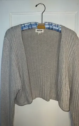 Open Edit oat/cream colored cropped sweater! thumbnail 2