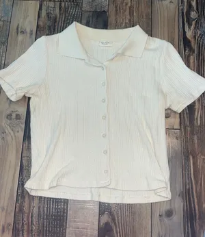 Brandy Melville Cream Knit Button Sweater thumbnail 1