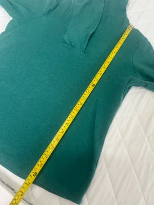 L.L.Bean Shawl Collar Pullover Top Womens Large Teal Long Sleeve Casual Layering thumbnail 6