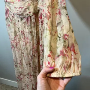 Anthropologie BHLDN Iris Floral One Shoulder Cutout Maxi Dress Cream Pink XL NWT thumbnail 6