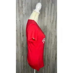 NWT Women's Size‎ Large Chicago Blackhawks Red V-Neck Short Sleeve T-Shirt thumbnail 3
