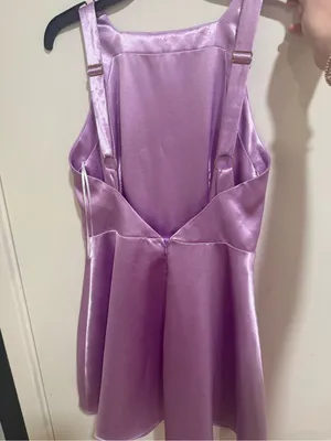 Elliatt Lilac Satin Fit & Flare Mini Dress thumbnail 3