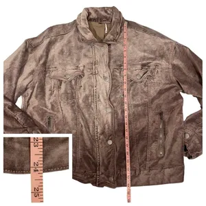 Free People Velvet Trucker Jacket - Mauve - XS/S thumbnail 3