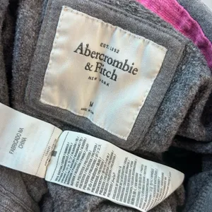 Abercrombie & Fitch Women Hoodie Boho Y2K Casual Gray Pink Logo Size M thumbnail 8
