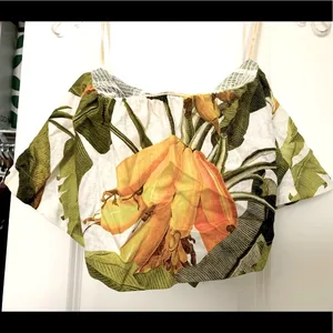 NWT Farm Rio Banana Palm Leaf Crop Top Large Revolve Tube Top thumbnail 2