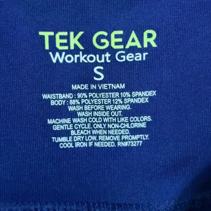 Tek Gear Womens High Waisted Bike Shorts Blue Side Pockets Size S RN73277 thumbnail 6