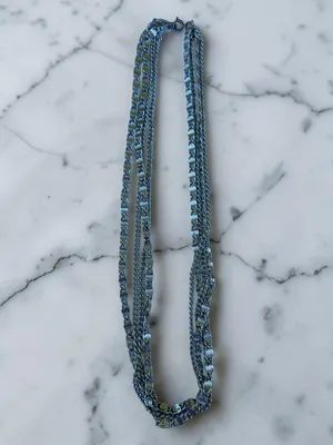 Sarah Coventry Vintage Silver Layered‎ Chain Necklace Bracelet Set Logo S Links thumbnail 8