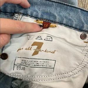 7 For All Mankind Dojo Wide Leg Flare Jeans Light Wash Denim thumbnail 9