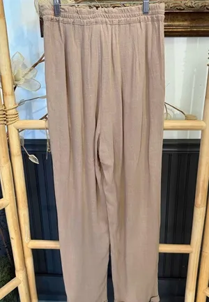 NWT Mable Linen Blend Wide Leg Trouser Style Pants ~ Size Medium 💚🍄 thumbnail 3