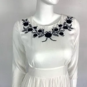 Mod Ref Midi‎ Dress Small White Embroidered Boho Resort Beach Bridal Casual thumbnail 6