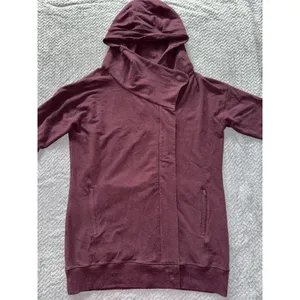 Lululemon Wrap Up Jacket Heathered Bordeaux Drama Soft French Terry Hoodie Sz 10 thumbnail 2