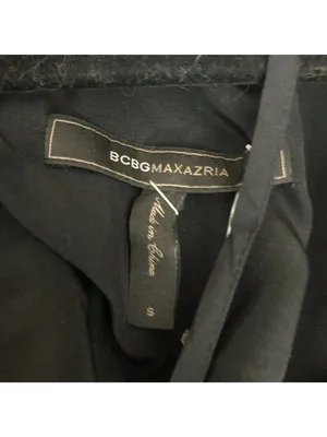 BCBGMAXAZRIA Black Silk Ruffle Halter Top Tie Back Womens Size S thumbnail 3